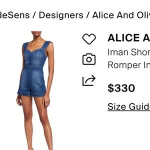 Alice and Olivia Denim Romper